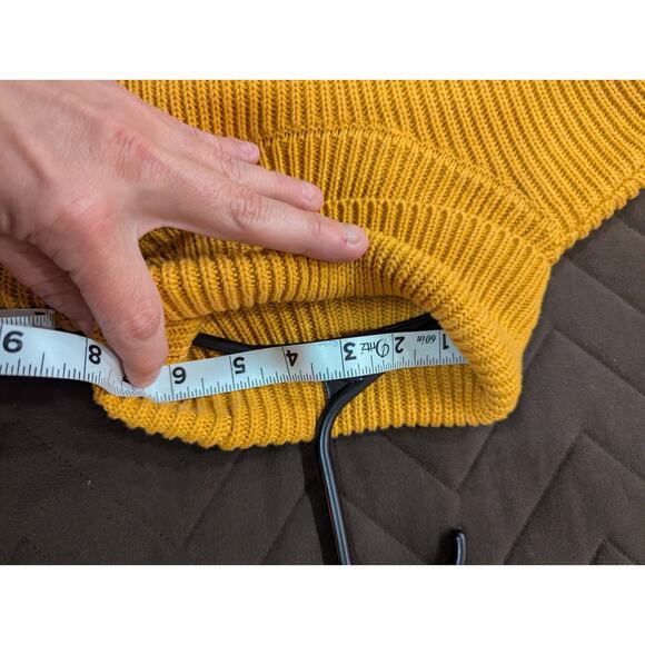 Junior size gold Mickey Mouse turtle neck knit varsity style sweater, Forever 21 - Picture 8 of 11